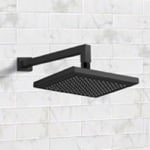 Remer 359SS-348S-30-NO 8 Inch Wall Mounted Rain Shower Head With Arm, Matte Black